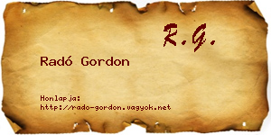 Radó Gordon névjegykártya