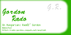 gordon rado business card
